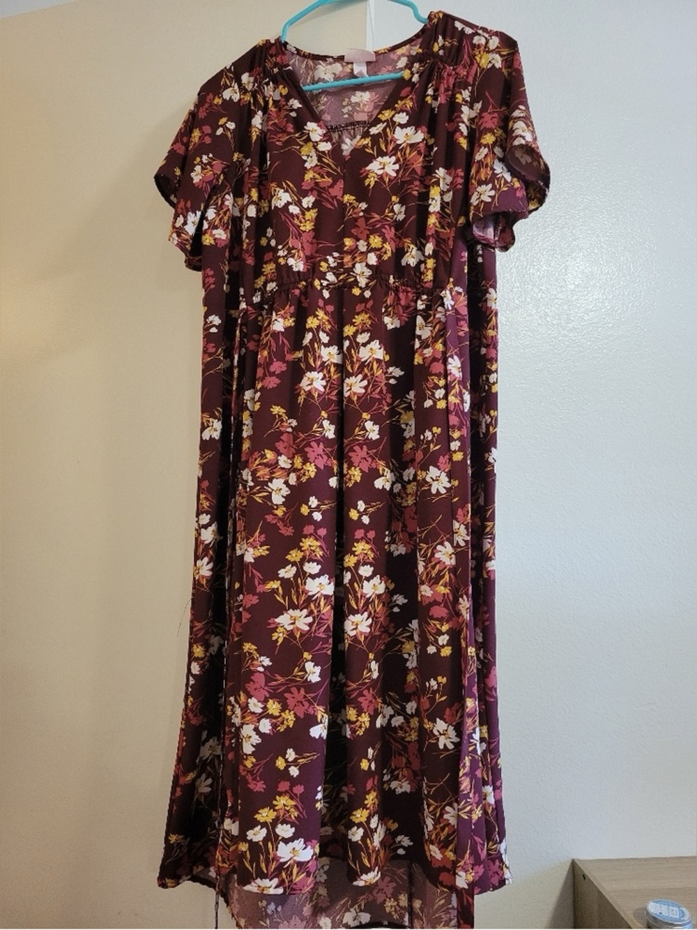 Isabel Maternity by Ingrid & Isabel Burgundy Floral Maternity Dress